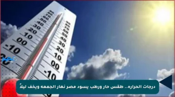 درجات الحرارة.. طقس حار ورطب يسود مصر نهار الجمعة ويخف ليلاً